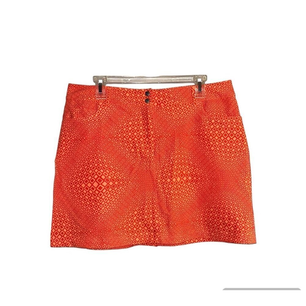 Slazenger Orange Geometric Golf Athletic Pocketed Skort Skirt Women's Size 12